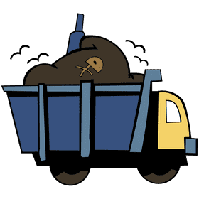 Garbage truck pile clipart