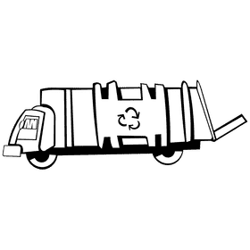 Garbage truck small black and white clipart