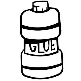 Glue big can black and white clipart