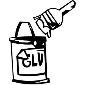 Glue brush black and white clipart