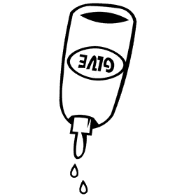 Glue drops black and white clipart