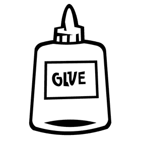 Glue glue can black and white clipart