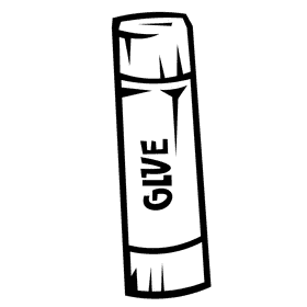 Glue stick black and white clipart