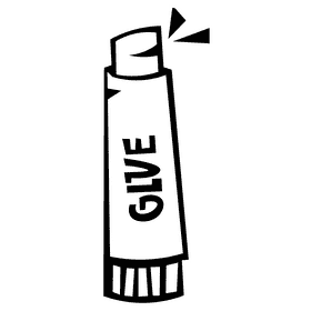 Glue stick opened black and white clipart