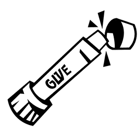 Glue stick opened with cap black and white clipart