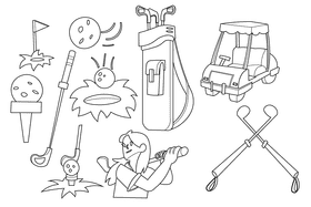 Golf black and white vector