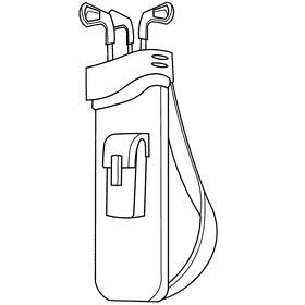 Golf case black and white clipart