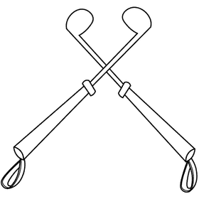 Golf clubs black and white clipart