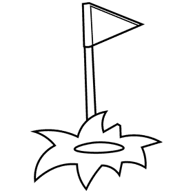 Golf flag black and white clipart