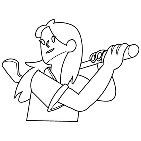 Golf player black and white clipart