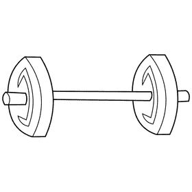 Gym barbell black and white clipart
