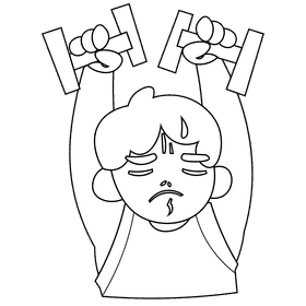 Gym boy black and white clipart