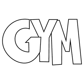 Gym sign black and white clipart