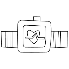 Gym smartwatch black and white clipart