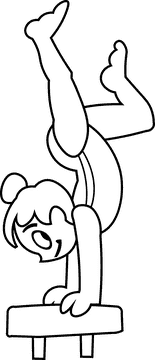 Gymnastics girl black and white clipart