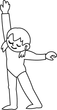 Gymnastics girl black and white clipart