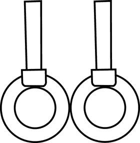 Gymnastics inventory black and white clipart