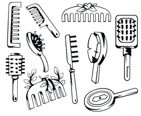 Hairbrush black and white vector