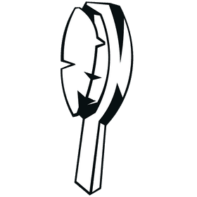 Hairbrush hairy black and white clipart