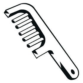 Hairbrush lightblue black and white clipart