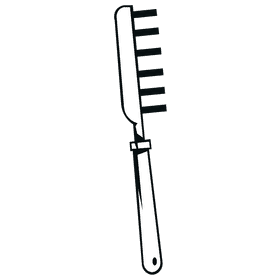 Hairbrush profile black and white clipart