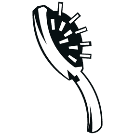 Hairbrush red black and white clipart