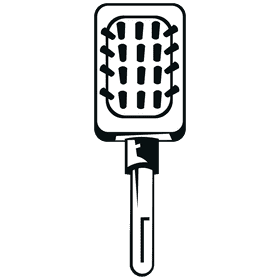 Hairbrush rednblue black and white clipart