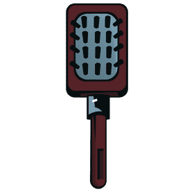 Hairbrush rednblue clipart