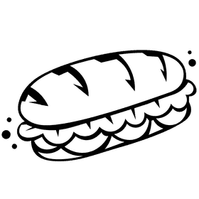 Hamburger big black and white clipart