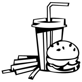 Hamburger menu black and white clipart