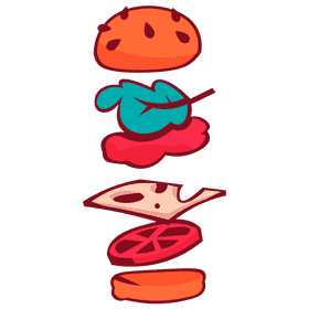 Hamburger separate clipart