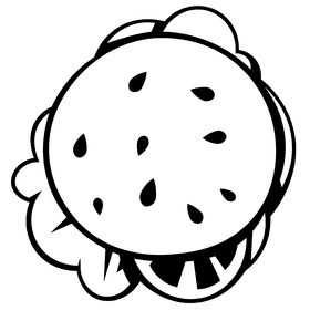 Hamburger top view black and white clipart