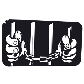 Handcuffs bars black and white clipart