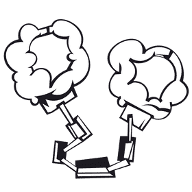 Handcuffs fluffy black and white clipart