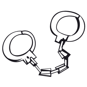 Handcuffs black and white clipart