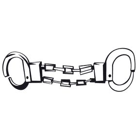 Handcuffs wide black and white clipart