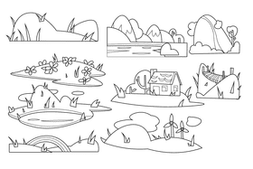 Hill black and white vector