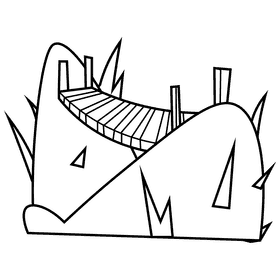 Hill bridge black and white clipart