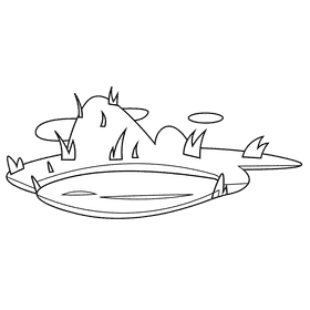 Hill lake black and white clipart