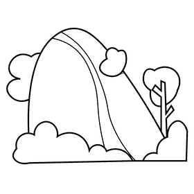 Hill road black and white clipart