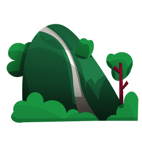 Hill road clipart