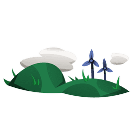 Hill wind turbines clipart
