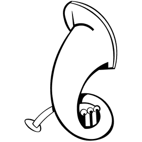 Horn big black and white clipart