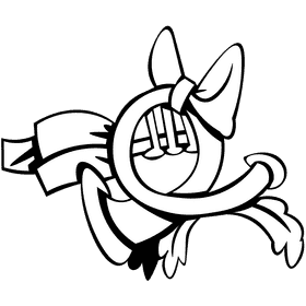 Horn bowknot black and white clipart