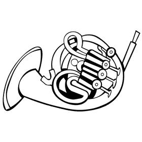 Horn complex black and white clipart