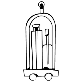 Hotel cart black and white clipart