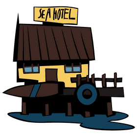 Hotel sea hotel clipart