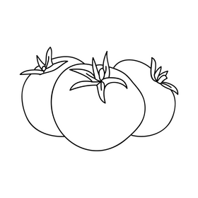 Tomatoes black and white clipart
