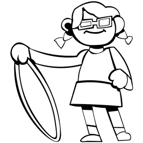 Hula hoop glasses black and white clipart
