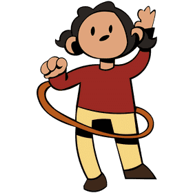 Hula hoop ponytails clipart